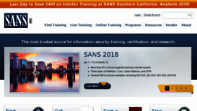 What Sans.org website looked like in 2018 (6 years ago)