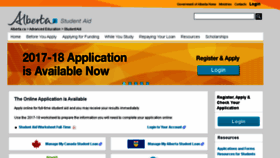 What Studentaid.alberta.ca website looked like in 2018 (6 years ago)