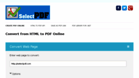 What Selectpdf.com website looked like in 2018 (6 years ago)