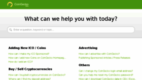 What Support.coingecko.com website looked like in 2018 (8 years ago)