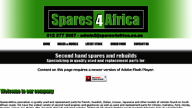 What Spares4africa.co.za website looked like in 2018 (6 years ago)