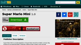 What Super-mario-mini.soft112.com website looked like in 2018 (6 years ago)