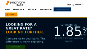 What Synchronybank.com website looked like in 2018 (6 years ago)