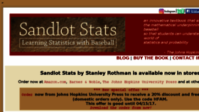 What Sandlotstats.com website looked like in 2018 (6 years ago)