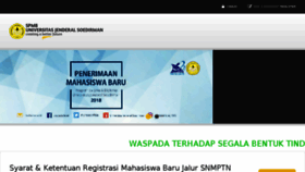 What Spmb.unsoed.ac.id website looked like in 2018 (6 years ago)