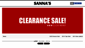 What Sannas.jp website looked like in 2018 (6 years ago)