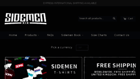 What Sidemen.com website looked like in 2018 (6 years ago)