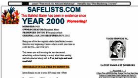 What Safelists.com website looked like in 2018 (6 years ago)
