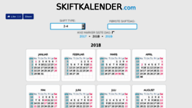 What Skiftkalender.com website looked like in 2018 (5 years ago)