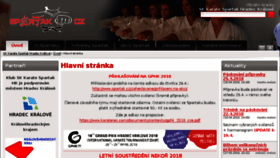 What Spartak.cz website looked like in 2018 (6 years ago)