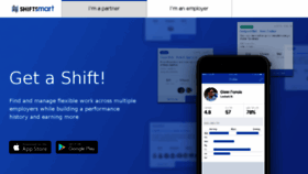 What Shiftsmart.co website looked like in 2018 (5 years ago)