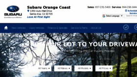 What Subaruorangecoast.com website looked like in 2018 (5 years ago)