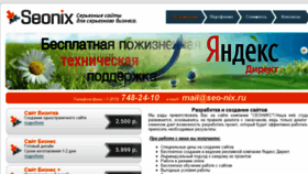 What Seo-nix.ru website looked like in 2018 (7 years ago)
