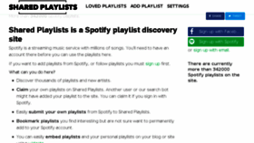 What Sharedplaylists.com website looked like in 2018 (5 years ago)
