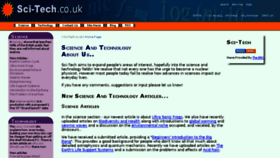 What Sci-tech.co.uk website looked like in 2018 (5 years ago)