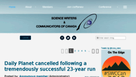 What Sciencewriters.ca website looked like in 2018 (5 years ago)