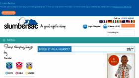 What Slumbersac.co.uk website looked like in 2018 (7 years ago)