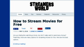 What Streamersworld.com website looked like in 2018 (5 years ago)