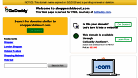 What Shoppershideout.com website looked like in 2018 (5 years ago)