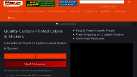 What Sticker.com website looked like in 2018 (5 years ago)