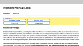 What Steckbriefvorlage.com website looked like in 2018 (5 years ago)