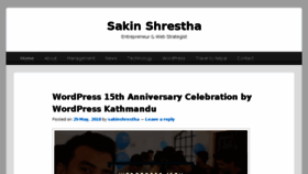 What Sakinshrestha.com website looked like in 2018 (5 years ago)