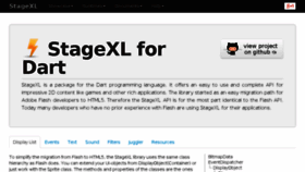 What Stagexl.org website looked like in 2018 (5 years ago)