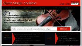 What Sheetmusicarchive.net website looked like in 2018 (5 years ago)