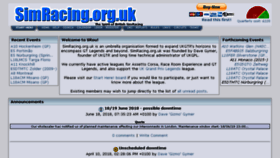 What Simracing.org.uk website looked like in 2018 (5 years ago)
