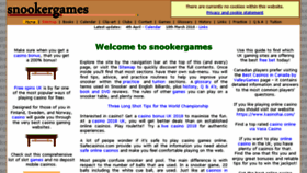 What Snookergames.co.uk website looked like in 2018 (5 years ago)