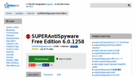What Superantispyware-free-edition.updatestar.com website looked like in 2018 (5 years ago)