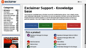 What Support.exclaimer.com website looked like in 2018 (5 years ago)
