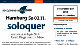 What Solopreneurday.de website looked like in 2018 (5 years ago)