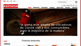 What Simes.es website looked like in 2018 (5 years ago)