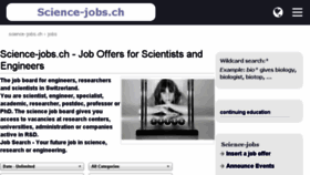 What Science-jobs.ch website looked like in 2018 (5 years ago)