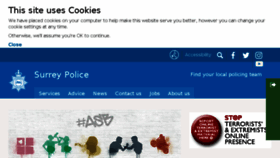 What Surrey.police.uk website looked like in 2018 (5 years ago)