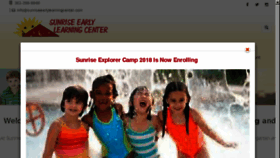 What Sunriseearlylearningcenter.com website looked like in 2018 (5 years ago)