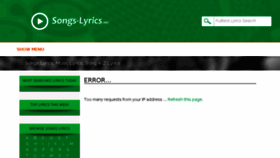 What Songs-lyrics.net website looked like in 2018 (5 years ago)