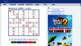 What Sudoku99.com website looked like in 2018 (5 years ago)