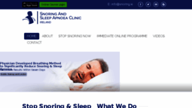 What Snoring.ie website looked like in 2018 (5 years ago)