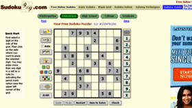 What Sudoku9x9.com website looked like in 2018 (5 years ago)