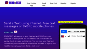 What Sendatext.co website looked like in 2018 (5 years ago)