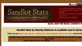 What Sandlotstats.com website looked like in 2018 (5 years ago)