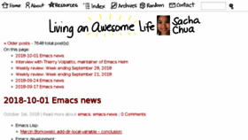 What Sachachua.com website looked like in 2018 (7 years ago)
