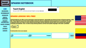 What Spanishnotebook.com website looked like in 2018 (5 years ago)