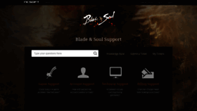 What Support.bladeandsoul.com website looked like in 2018 (5 years ago)
