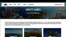 What Simcity.com website looked like in 2018 (5 years ago)
