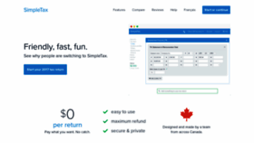What Simpletax.ca website looked like in 2018 (5 years ago)