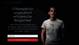 What Schreibsuchti.de website looked like in 2018 (5 years ago)