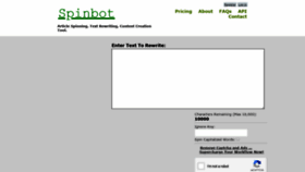 What Spinbot.com website looked like in 2019 (5 years ago)